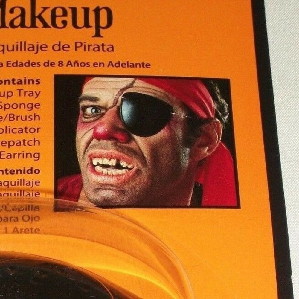 Halloween Pirate Makeup Kit Costume Theater Stage Face Painting Patch Earring